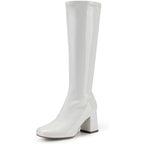 Dream Pairs Women'S Gogo Boots Square Toe Chunky Wide Calf Knee High Boots