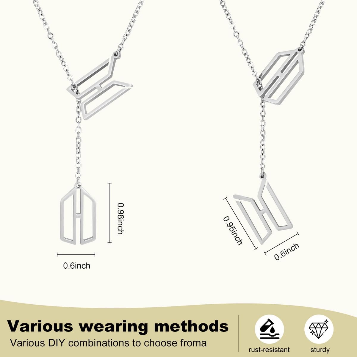 Army Necklace Stainless Steel Pendant Chain Jewelry Accessory Fans Gifts for Women Men