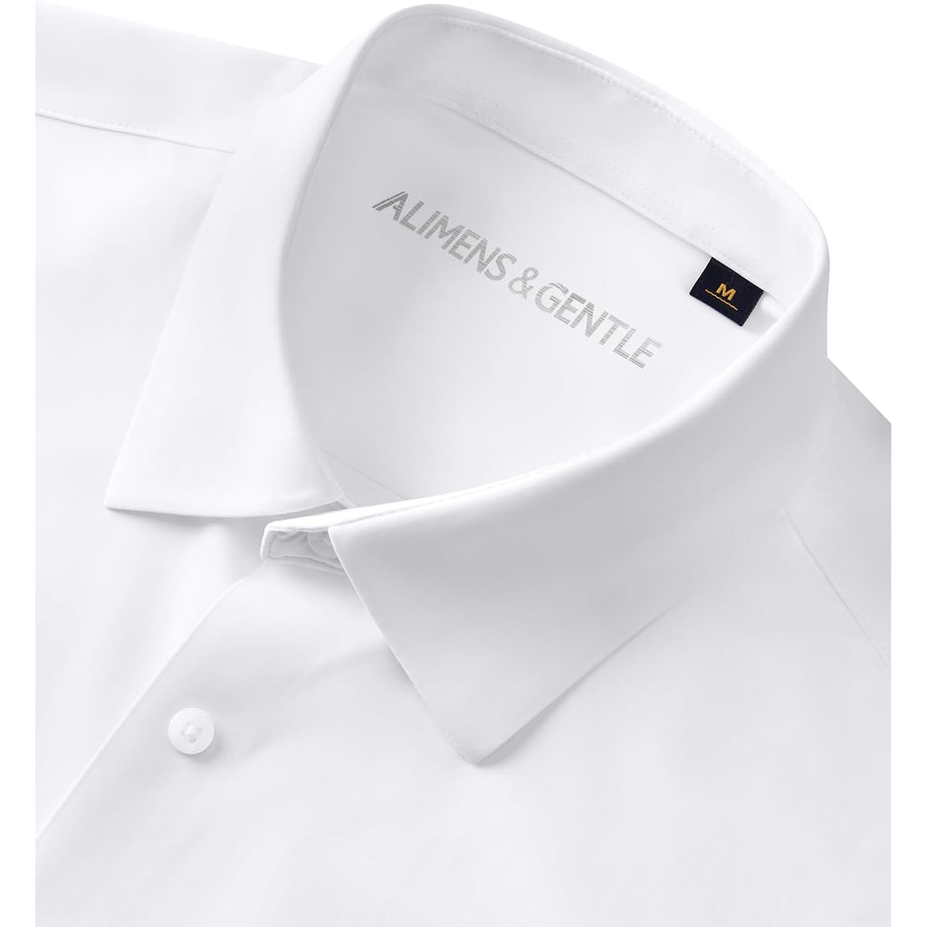 Alimens & Gentle Stretch Mens Dress Shirts Slim Fit Long Sleeve Casual Skinny Muscle Fit Wrinkle Free Button Down Shirt
