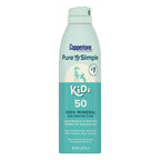 Coppertone Pure And Simple Kids Sunscreen Spray Spf 50, Zinc Oxide Mineral Sunscreen For Sensitive Skin, Hypoallergenic And Tear Free, 5 Oz Can