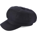 Newsboy Cabbie Baker boy hat Beret Cap for Women Pageboy Visor Paperboy Hat Sailor Fiddler Hat Adjustable 1997-black