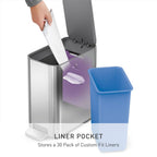 Simplehuman Slim Step Can, 5L / 1.3 Gallon Compact Bathroom Trash Can, Liner Pocket®, Sleek Internal Hinge, 150,000-Step All-Steel Pedal, Lid Shox® Silent Close, Brushed Stainless Steel