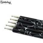 5Pcs Dotting Tools Nail Art Double-Ended Nail Dotting Tool Embossing Stylus Manicure Tools Nail Design, Painting, Sculpting & DIY Decorations Nail Art Tool (Black)