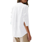 Button Down Shirts for Women Oxford Shirt Cotton Dress Shirts Collared Long Sleeve Wrinkle Free Blouse Tops
