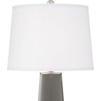Leo 29 1/2" Tall Table Lamps Set Of 2 Gauntlet Gray Glass Modern | Living Room Bedroom Bedside Nightstand House Office Home Reading Kitchen Entryway Console White Shade End