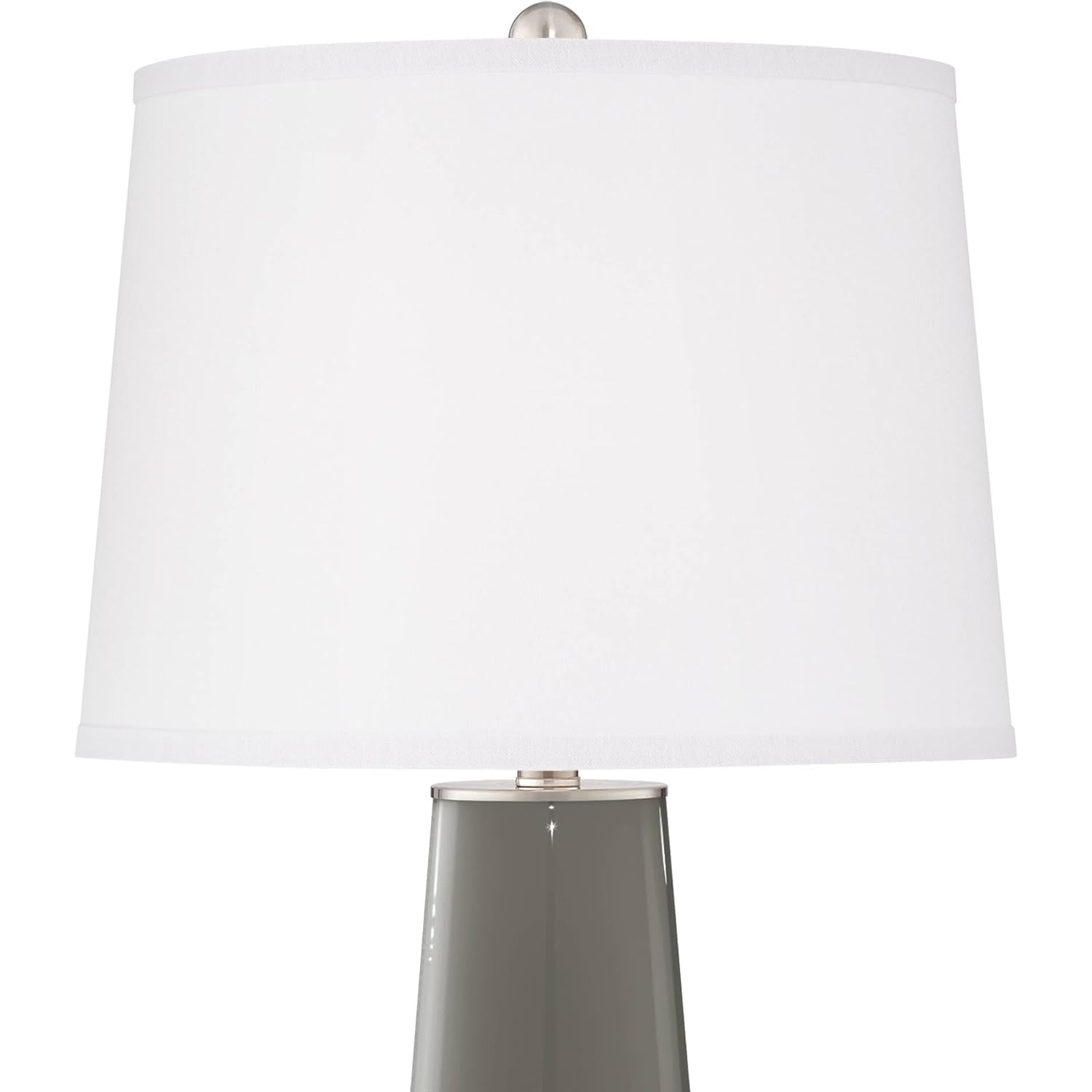 Leo 29 1/2" Tall Table Lamps Set Of 2 Gauntlet Gray Glass Modern | Living Room Bedroom Bedside Nightstand House Office Home Reading Kitchen Entryway Console White Shade End