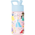 Simple Modern Disney Princess Kids Water Bottle With Straw Lid | 14Oz Insulated Stainless Steel Kids Tumbler & Spill Proof Toddler Cup For School, Girls, Boys | Summit | Princess Rainbows