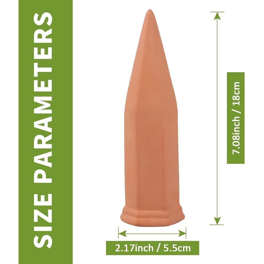 10 Pack Terracotta Watering Spikes, Plant Watering Devices Wine Bottle Automatic Plant Self Watering Spikes For Vacations, Self-Watering Stakes For Indoor Outdoor Plants