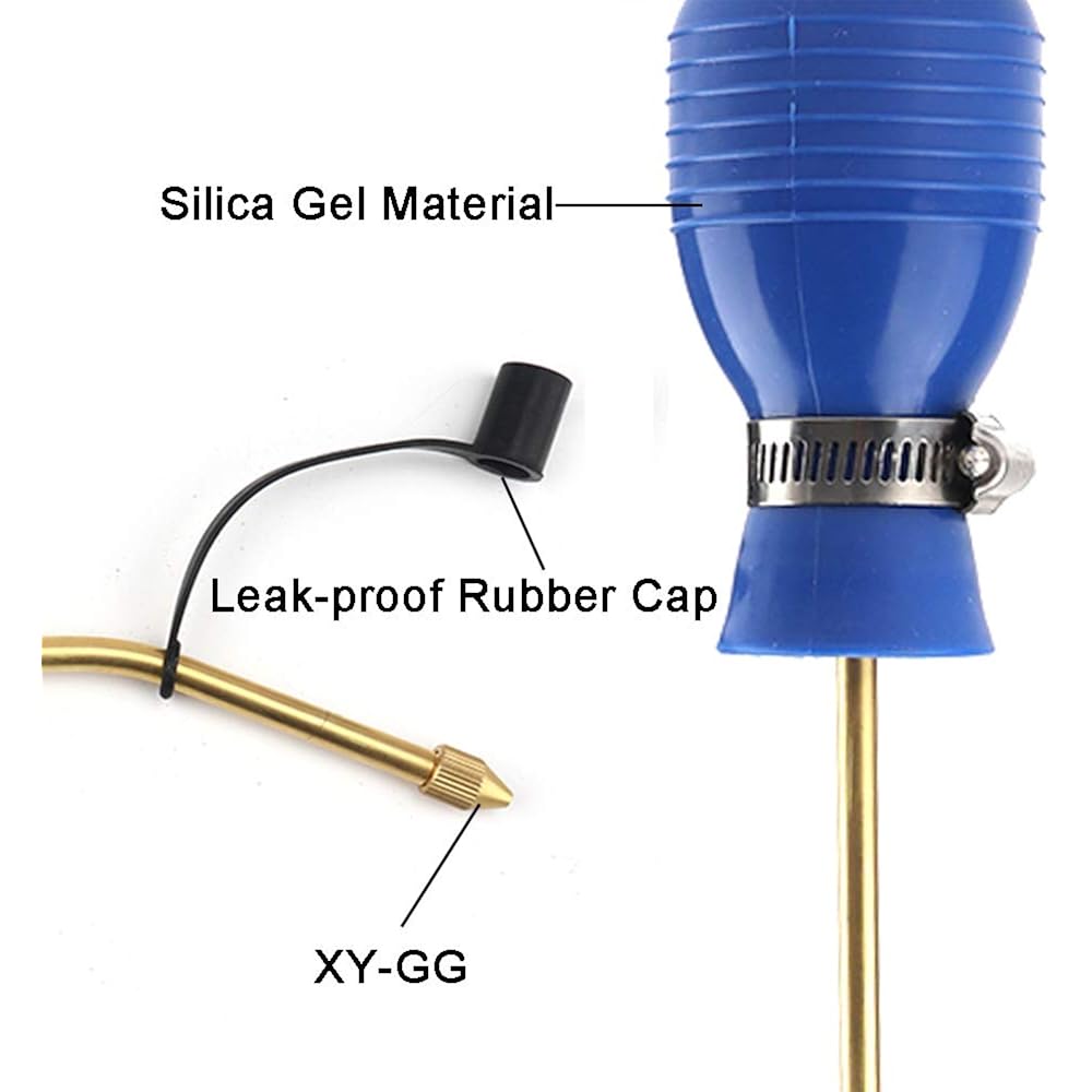 Sbestily Bug Treatment Powder Duster/Large Diatomaceous Earth Bulb Duster/Powder Applicator/Garden Applicator/Bulb With Long Copper Tube For Indoor And Outdoor Insect Treatment Blue