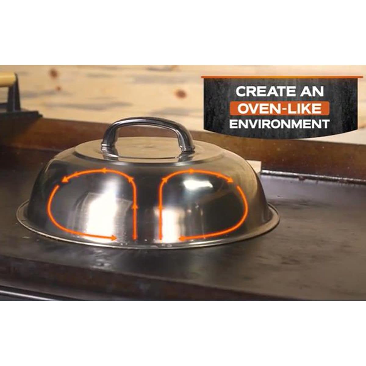 12 Inch Heavy Duty Cheese Melting Dome Wok Lids - Stainless Steel Griddle Grill Accessories - Durable Round Basting, Steaming Cover - Heat Resistant Handle for Flat Top Griddle Grill- 2 Domes