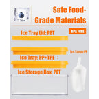 Brigii Ice Cube Tray With Lid & Storage Bin, 56 Cubes Ice Mold With Easy-Release Silicone Bottom, Stackable Ice Trays For Freezer, Bpa Free,For Cocktails, Whiskey, Coffee & Drinks