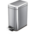 Home Zone Living 1.3 Gallon Stainless Steel Small Trash Can With A Lid | Stainless Steel With Slim Fit Design, Soft-Close Lid For Offices, Bathrooms, Bedrooms And Dorms, Silver