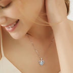 ONLYLIKE Heart Pendant Necklace Gifts for Wife, Engraved 'I LOVE YOU' Gift for Wife, 1-3 Carat Moissanite Necklace, Anniversary Eternity Jewelry Present for Wife, Birthday Gifts for Women
