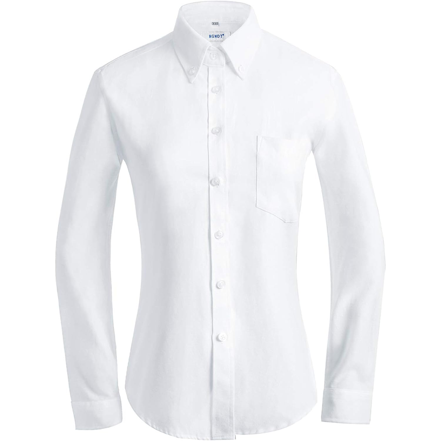 Button Down Shirt Women Long Sleeve Blouse Oxford Shirt Classic-Fit Cotton Tops Wrinkle Resistant (2Xs-3Xl)