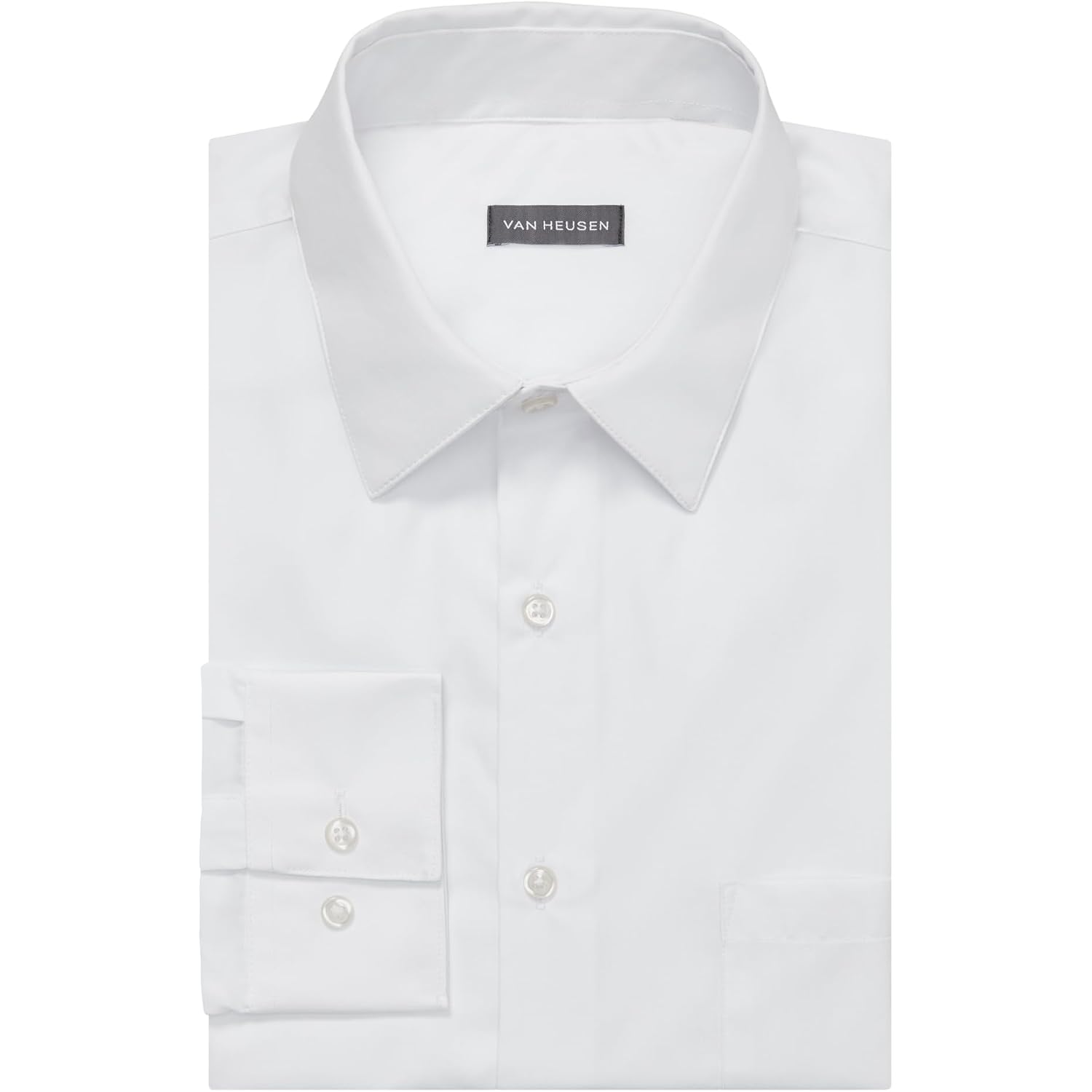 Van Heusen Mens Dress Shirt Regular Fit Poplin Solid