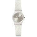 Swatch Lady Women'S Watch Casual Polymer Transparent Quartz Waterproof Silver Glistar Too