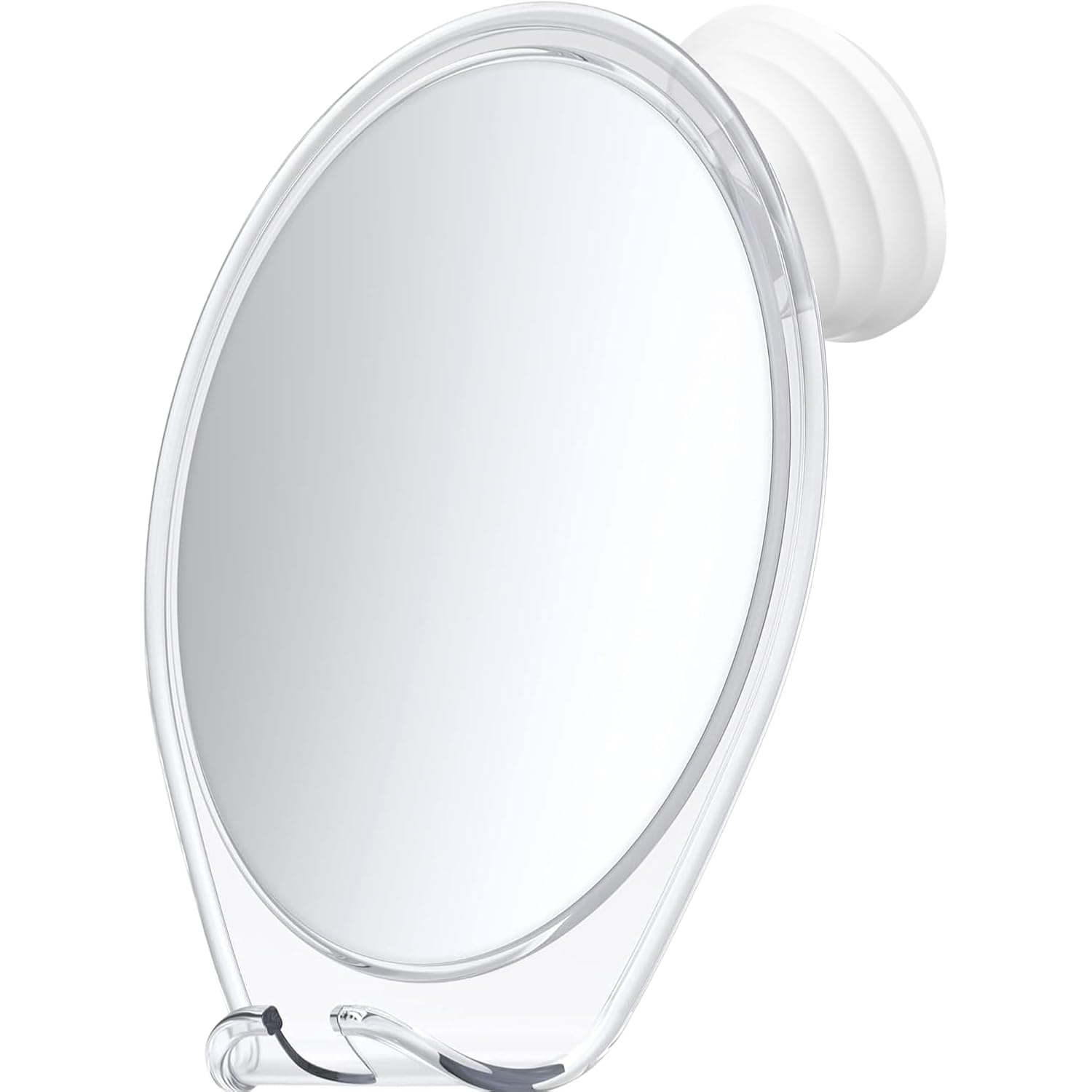 Honeybull Fogless Shower Mirror For Shaving With Suction Mount, White | Shatterproof Acrylic Bathroom Accessory With 360 Swivel & Built-In Razor Hook, Clear Reflection In Steam & No-Drill Setup