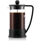 Bodum 12oz Brazil French Press Coffee Maker, High-Heat Borosilicate Glass, Black - Made in Portugal