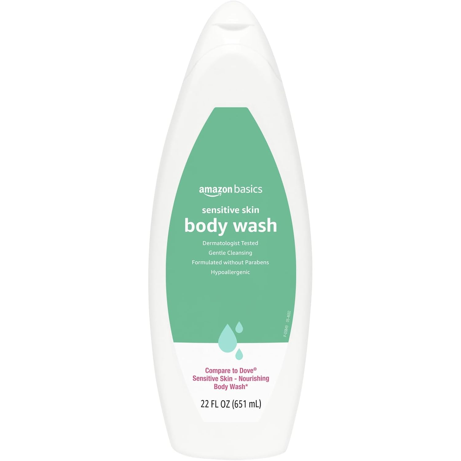 Amazon Basics Hypoallergenic Body Wash For Sensitive Skin, Creamy Lather, Paraben Free, 22 Fl Oz (1-Pack)