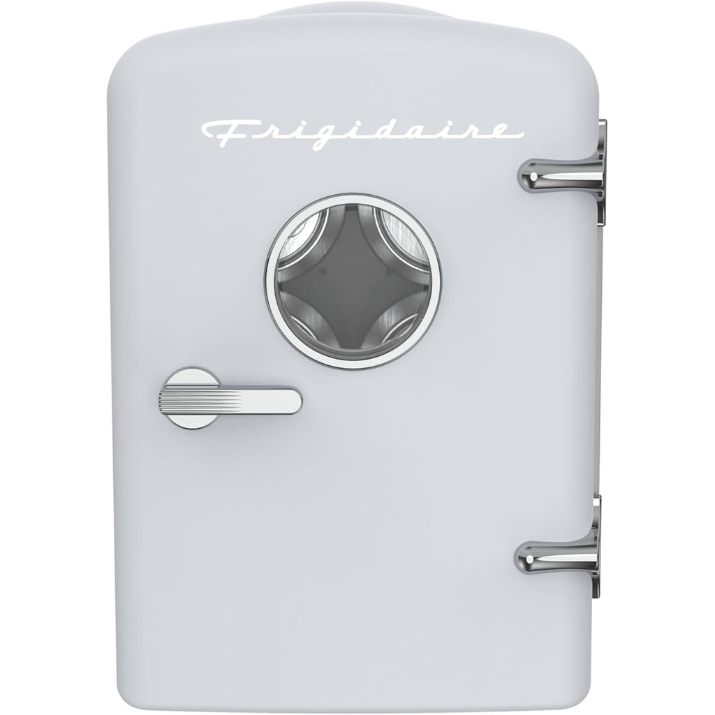 Frigidaire EFMIS171 Retro Mini Portable Personal Fridge - Ideal for Home, Office or Dorm - Includes Carrying Handle, AC/DC Wall/Car Charger (White)