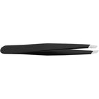 Eyebrow Tweezers Stainless Steel Facial Hair Removal Tweezers for Men & Women in Black with Slanted Tip for Easy Plucking by AURAY