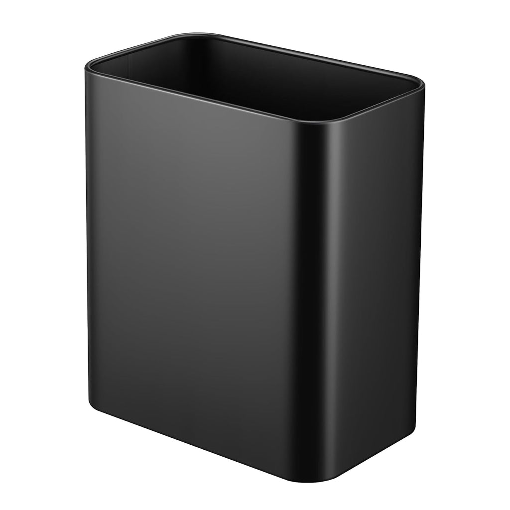 Tipgo Small Metal Trash Can, 2.1 Gallon Slim Trash Can For Bathroom, Wastebasket Garbage Bin For Bedroom, Office, Kitchen, Under Sink (Matte Black)