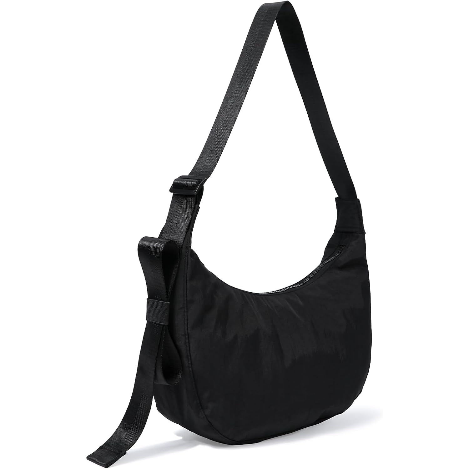 Medium Nylon Crossbody Crescent Bag: Slouchy Style Shoulder Casual With Adjustable Strap