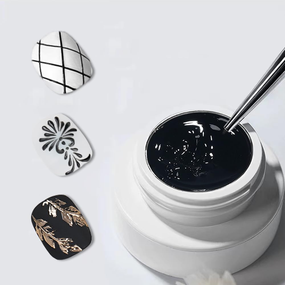 Solid 3d Nail Sculpting Gel For Nail Art, 3d Nail Art Gel Multifunctional 3d Molding For Nails Salon Home DIY (Black)