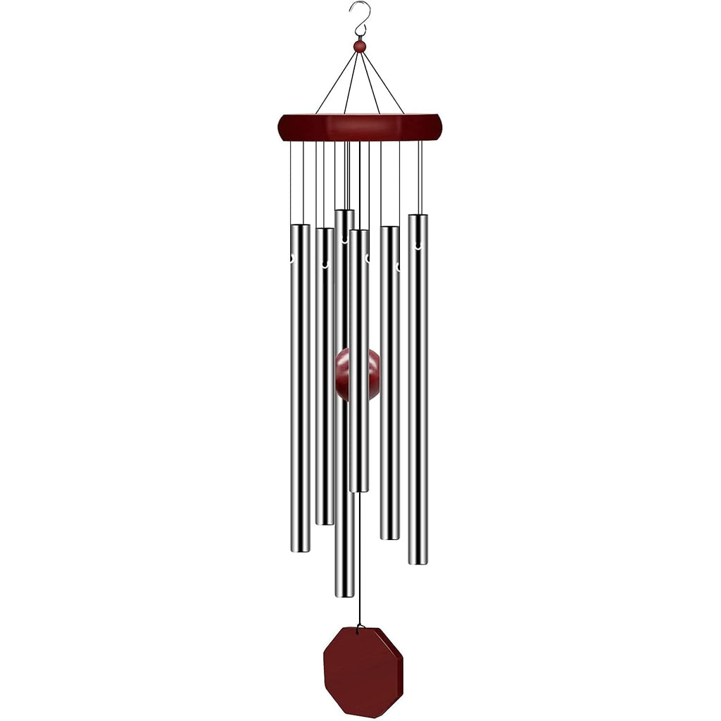 Memorial Wind Chimes Outdoor Large Deep Tone, Sympathy Wind-Chime Personalized With 6 Tuned Tubes, Elegant Chime For Garden Patio Balcony And Home