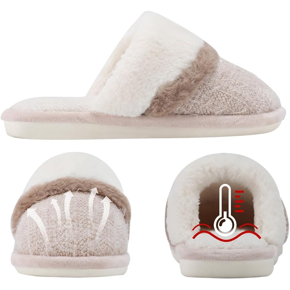 Cozy Slippers For Women Indoor And Outdoor Fuzzy House Shoes With Memory Foam Anti-Skid Sole Gifts For Women Mom Ladies