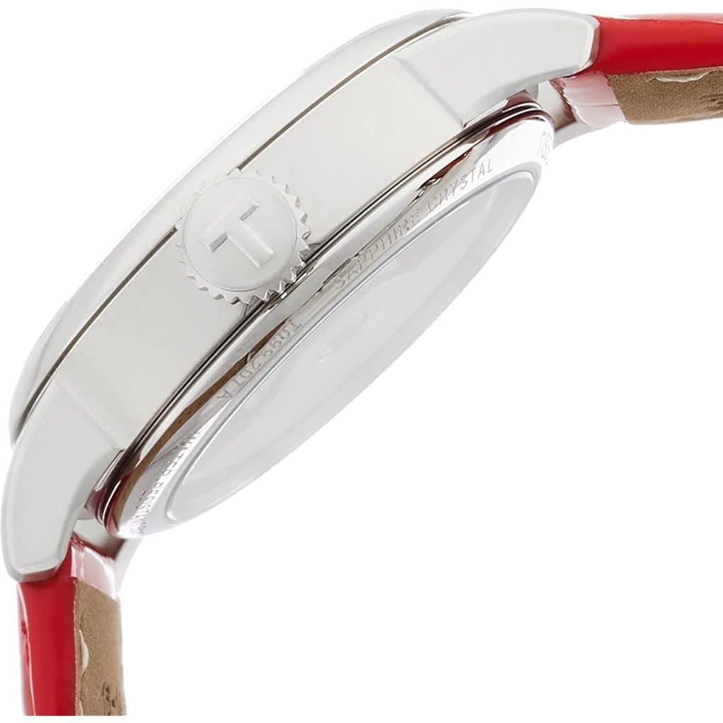 Tissot Womens Tissot Chemin Des Tourelles Powermatic 80 Lady 316L Stainless Steel Case Automatic Watch, Red, Leather, 16 (T0992071611800)