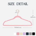 House Day Pink Velvet Hangers 60 Pack, Premium Non-Slip Felt Clothes, Sturdy Heavy Duty Coat, Durable Hangers For Suits, Space Saving With No Hanger Mark, 360° Swivel Rotating Rose Gold Hook