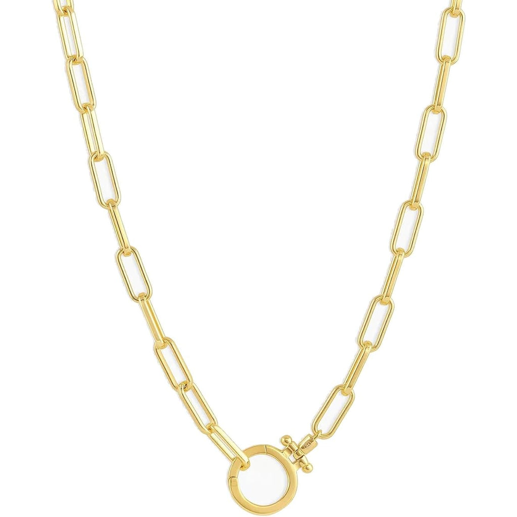 gorjana - Parker Necklace 18" - 18k Silver or Gold Plated - Adjustable Paperclip Link Chain - Chunky Clasp - Ideal Gift Packaging