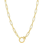 gorjana - Parker Necklace 18" - 18k Silver or Gold Plated - Adjustable Paperclip Link Chain - Chunky Clasp - Ideal Gift Packaging