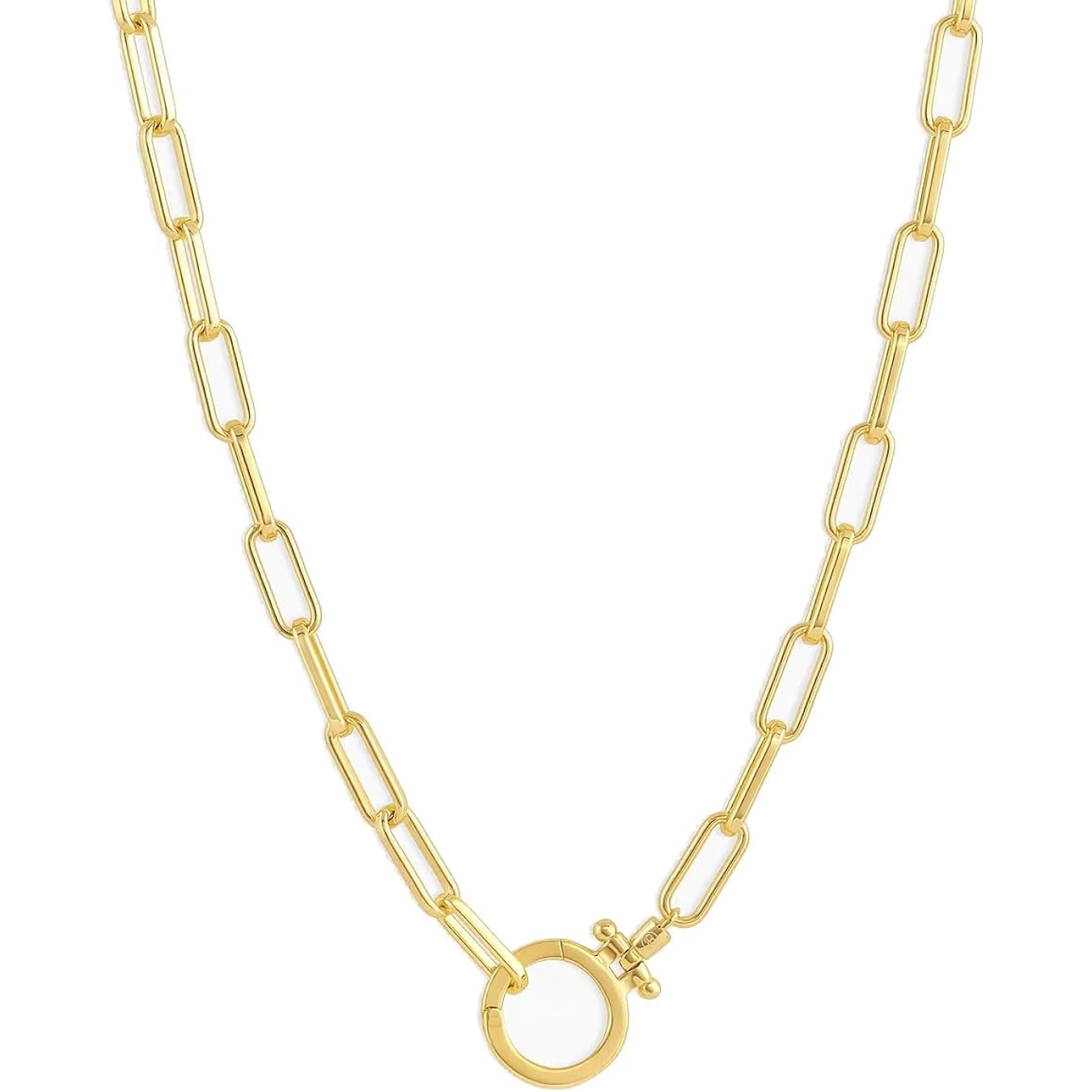gorjana - Parker Necklace 18" - 18k Silver or Gold Plated - Adjustable Paperclip Link Chain - Chunky Clasp - Ideal Gift Packaging