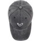 Yumeno Women'S Heart Embroidered Baseball Cap Vintage Washed Cotton Adjustable Low Profile Dad Hats