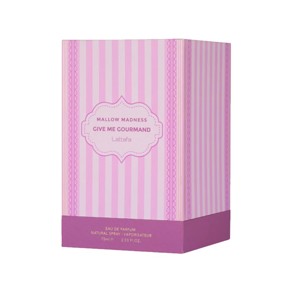 Lattafa Mallow Madness Eau de Parfum Give Me Gourmand Collection, Sweet Gourmand Fragrance, Marshmallow & Vanilla, Spray Form, 75ml, Long-lasting