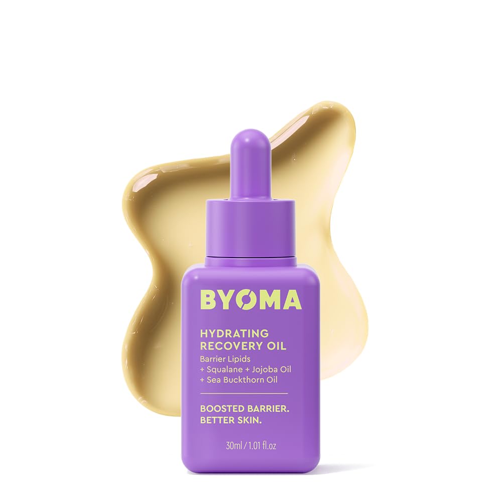 Byoma Hydrating Recovery Oil - Luxury Face Oil With Squalane, Jojoba Oil & Seabuckthorn Oil - Instant Radiant And Glowy Skin - Barrier Repair Facial Oil - 1.01 Fl. Oz