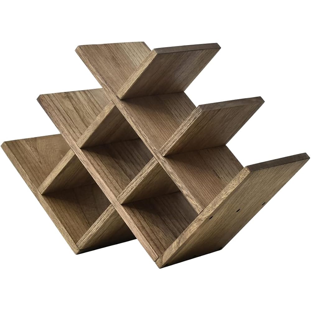 Kirigen Wooden Wine Rack, 8-Bottle 3-Tier Countertop Wine Holder, Brown | 16.73 X 5.91 X 11.14 In, Holds 8 Standard Wine Bottles For Cabinets, Pantry Shelves, And Kitchen Counter, Assembly Required