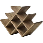 Kirigen Wooden Wine Rack, 8-Bottle 3-Tier Countertop Wine Holder, Brown | 16.73 X 5.91 X 11.14 In, Holds 8 Standard Wine Bottles For Cabinets, Pantry Shelves, And Kitchen Counter, Assembly Required