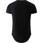 Kliegou Men'S 100 Percent Cotton Hipster Longline T-Shirt, Curved Hem Crewneck Tee, Pre-Washed Fabric For Soft Comfort