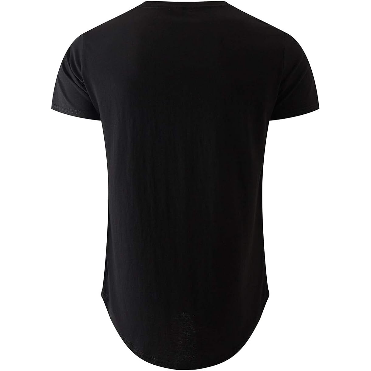 Kliegou Men'S 100 Percent Cotton Hipster Longline T-Shirt, Curved Hem Crewneck Tee, Pre-Washed Fabric For Soft Comfort