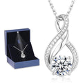 KRZ Infinity Moissanite Necklace for Girlfriend, Anniversary Birthday Present for Wife Women Her, Jewelry Gifts for Christmas Valentines Mothers Day