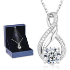 KRZ Infinity Moissanite Necklace for Girlfriend, Anniversary Birthday Present for Wife Women Her, Jewelry Gifts for Christmas Valentines Mothers Day