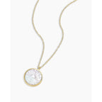 gorjana - Sunset Etched Necklace 19"-21" - 18k Gold-Plated - Mother of Pearl Pendant, Adjustable Chain - Layering Necklaces - Ideal Gifting Packaging