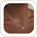 Pancert Gold Necklace for Women 14K Gold/Silver Plated Choker Diamond Necklace Set for Women Simple Dainty CZ Gold Chain Trendy Jewelry Accessories