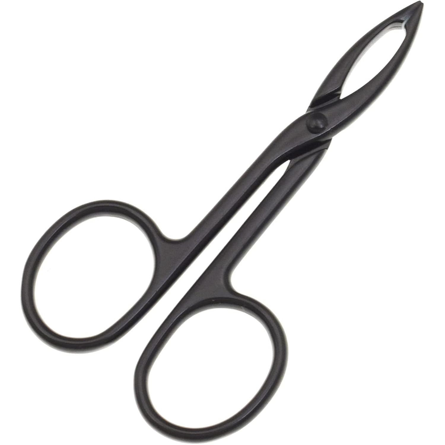 2 Pieces Tweezers Scissor Handle Straight Tip Scissor Shaped Eyebrows Tweezers for Hair Plucker Remover Facial Hair Eyebrows Care (Silver and Black)