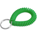 Lucky Line 2” Spiral Wrist Coil with Steel Key Ring, Flexible Wrist Band Key Chain Bracelet, Stretches to 12”, Green, 1 PK (410401)