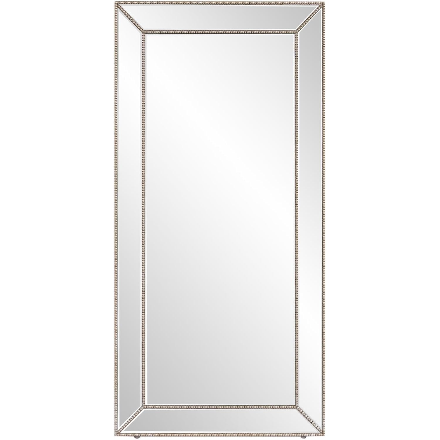 Howard Elliott Titus Silver Oversized Full Length Mirror With Stand, Large Free Standing Or Leaning Wall Mirror, Full Body Floor Mirror With Stand For Bedroom & Living Room, 70 X 30 Inch