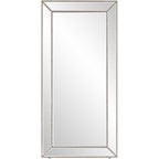 Howard Elliott Titus Silver Oversized Full Length Mirror With Stand, Large Free Standing Or Leaning Wall Mirror, Full Body Floor Mirror With Stand For Bedroom & Living Room, 70 X 30 Inch